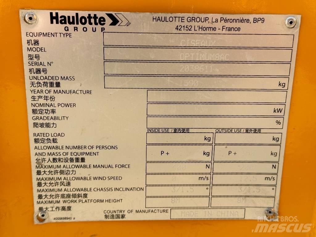 Haulotte OPTIMUM 8 Žirkliniai keltuvai