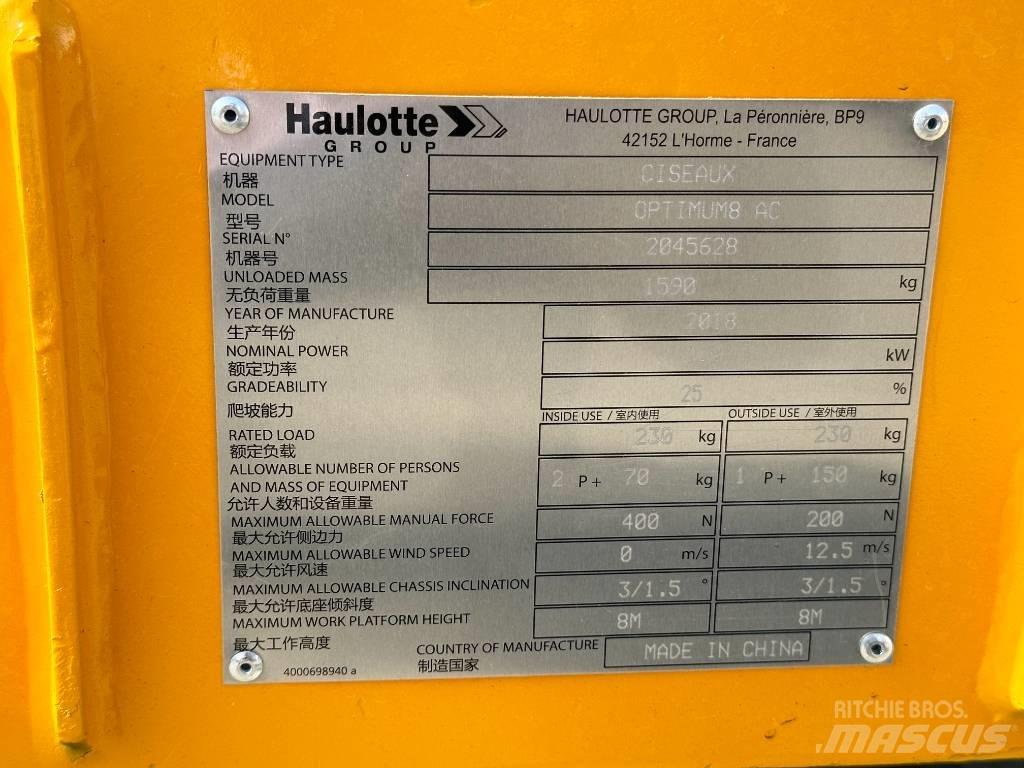 Haulotte OPTIMUM 8 Žirkliniai keltuvai