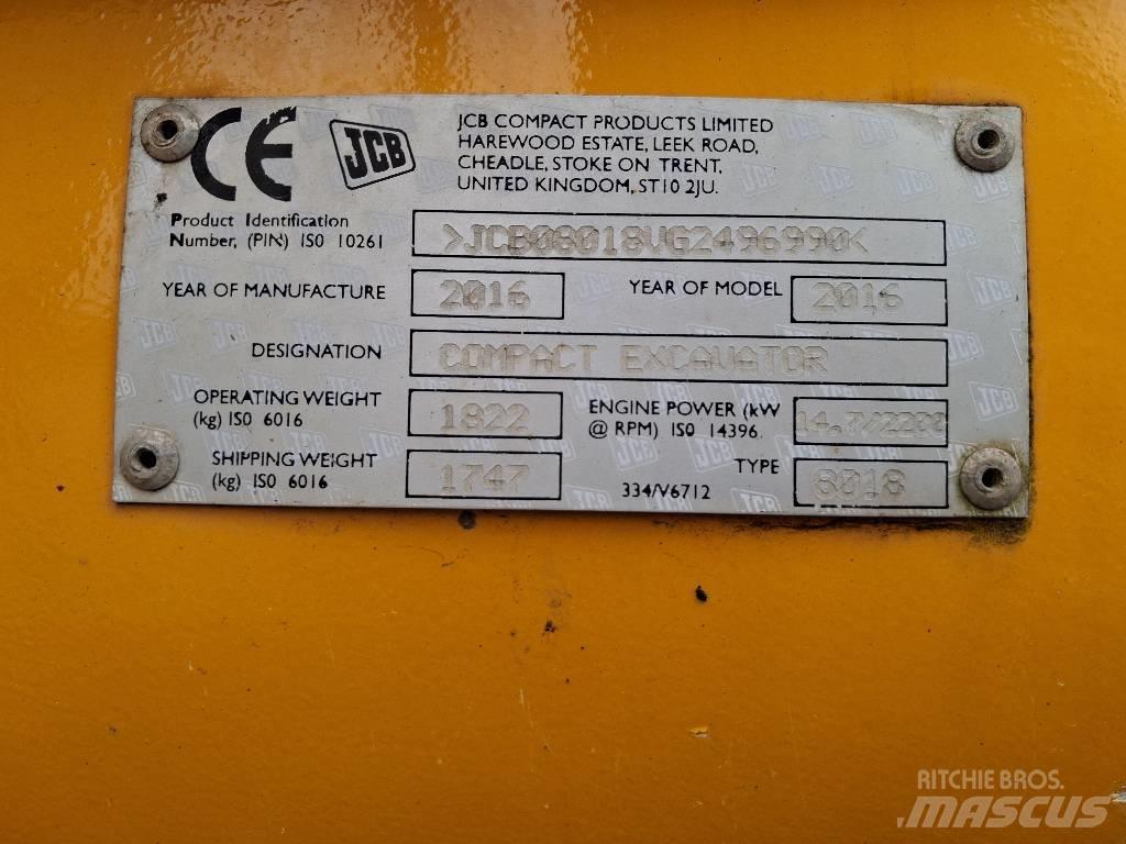 JCB 8018 CTS Mini ekskavatoriai < 7 t