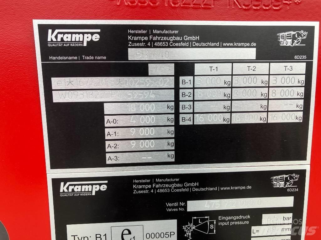 Krampe BB640 Savivartės priekabos