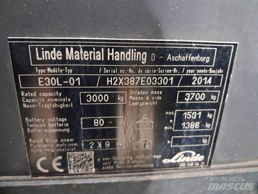 Linde E30L-01 Elektriniai šakiniai krautuvai