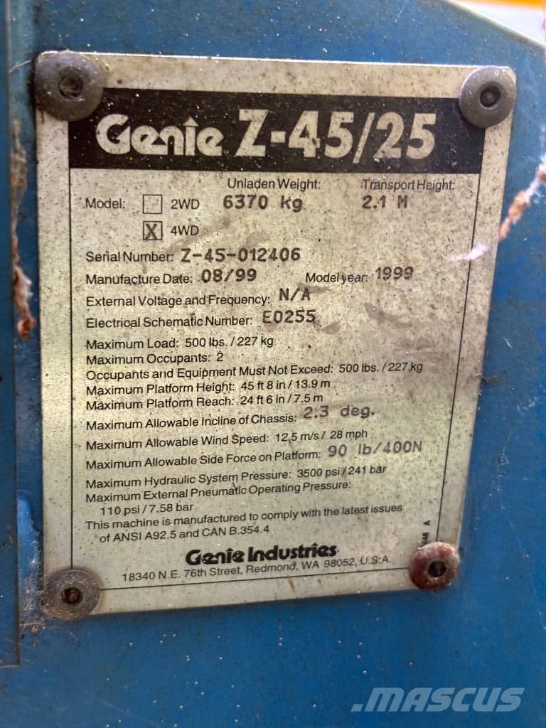 Genie Z 45/25 Alkūniniai keltuvai