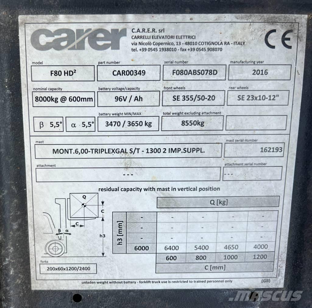 Carer F80 Elektriniai šakiniai krautuvai