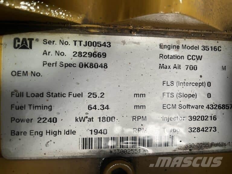 CAT 3516C Jūrų variklio dalys