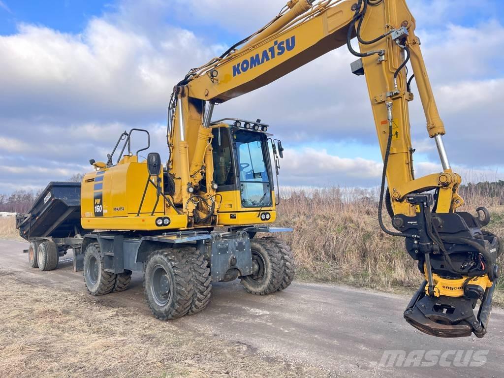 Komatsu PW 160 Ratiniai ekskavatoriai