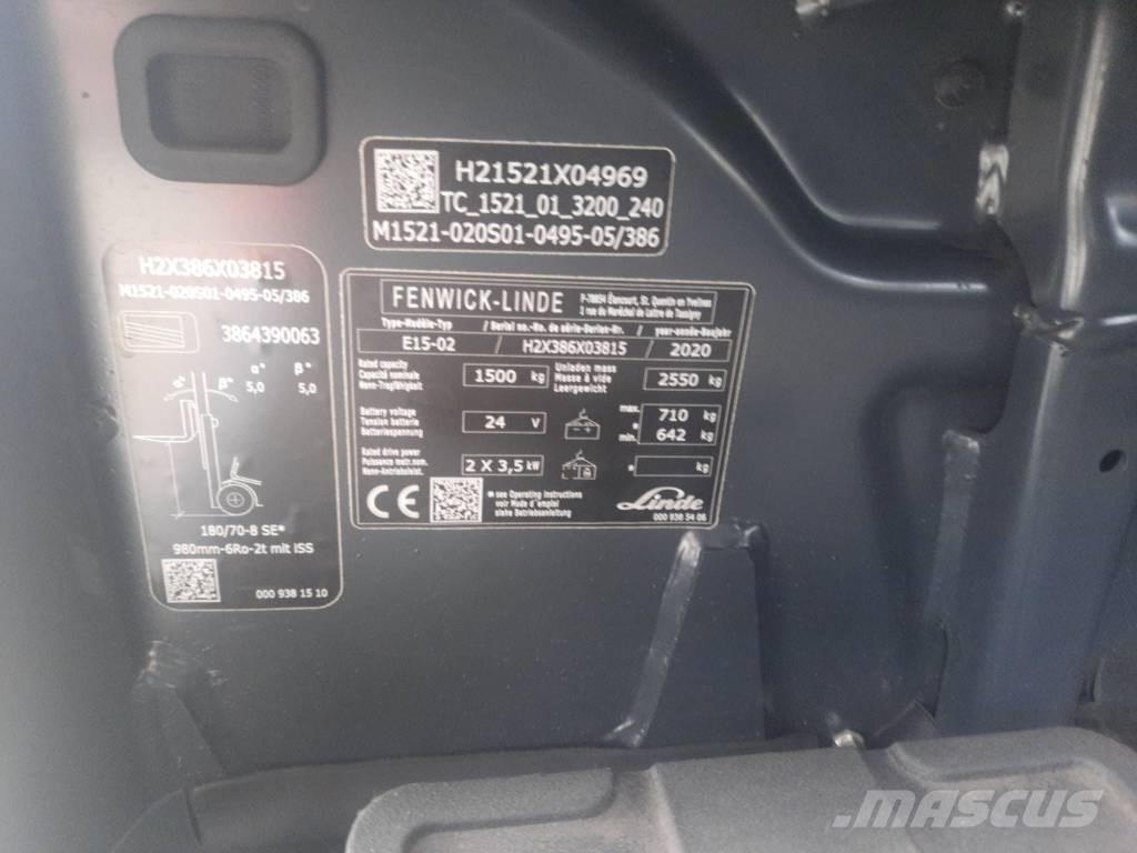 Linde E15-02 Elektriniai šakiniai krautuvai