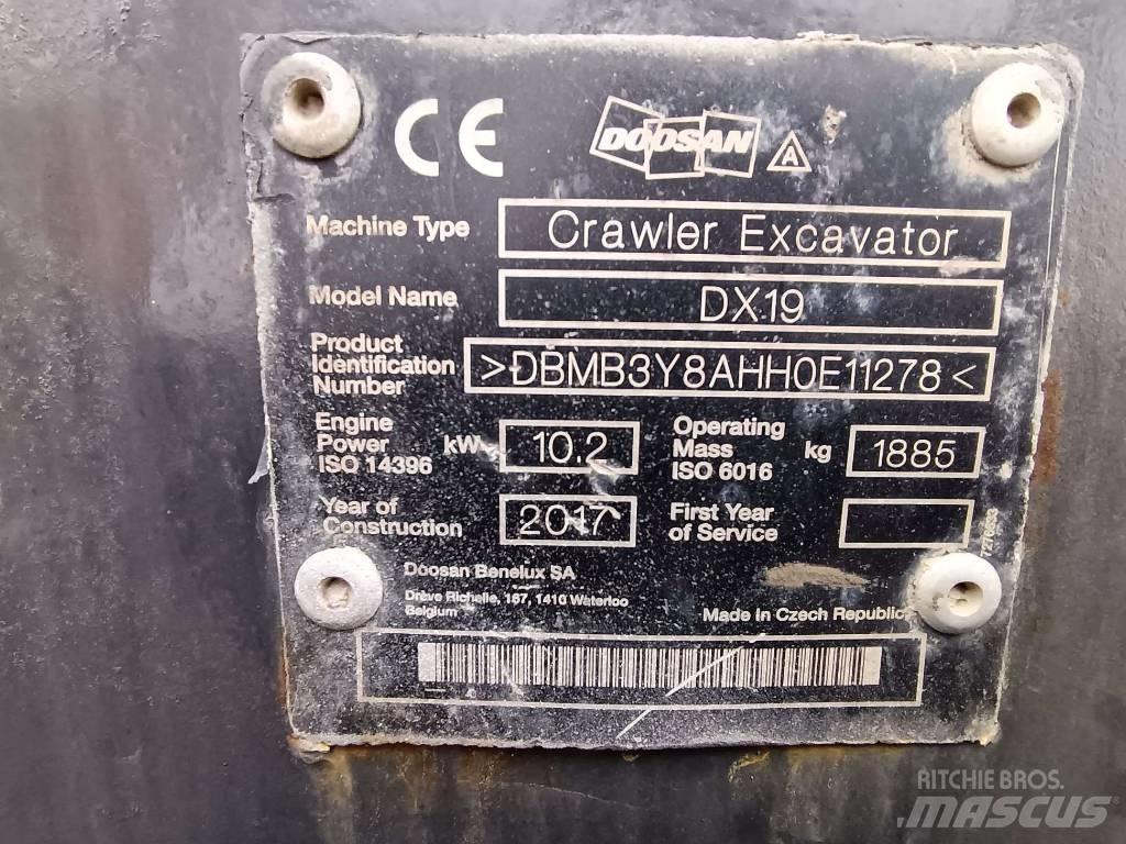 Doosan DX 19 Mini ekskavatoriai < 7 t