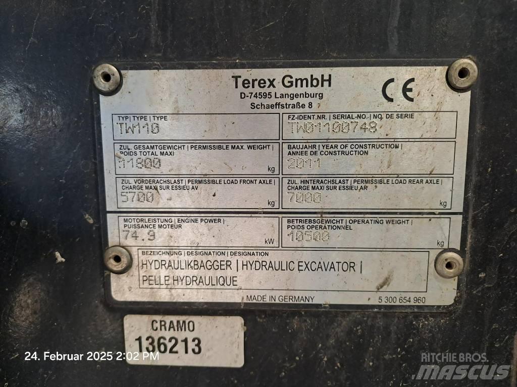 Terex TW 110 Ratiniai ekskavatoriai