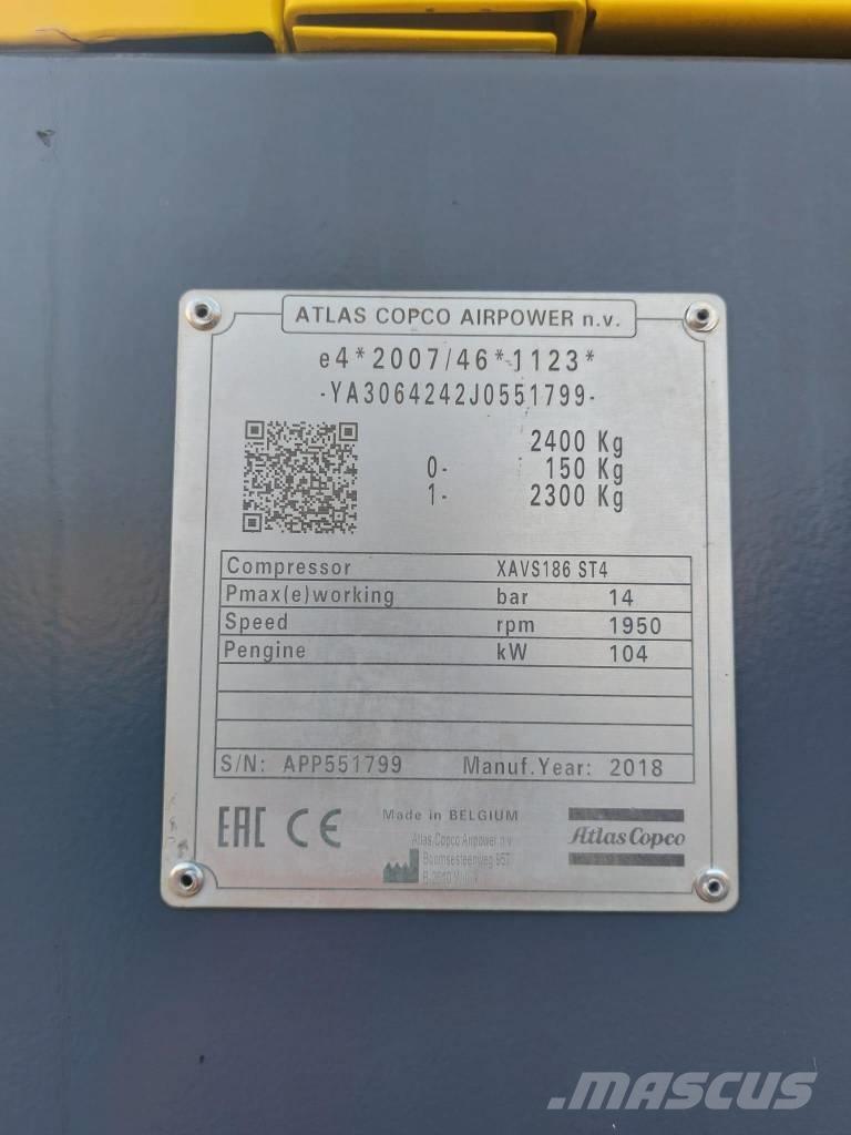 Atlas Copco XAVS186 Kompresoriai