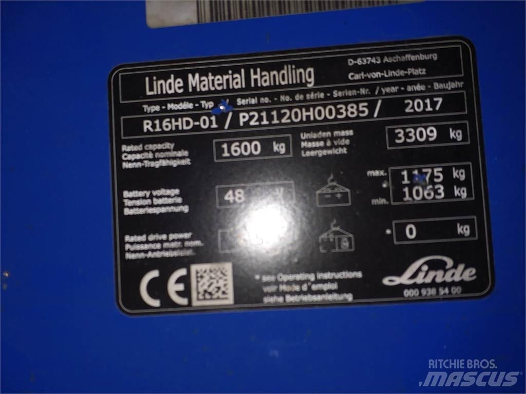 Linde R16HD Šakiniai krautuvai su prailgintu keltuvu