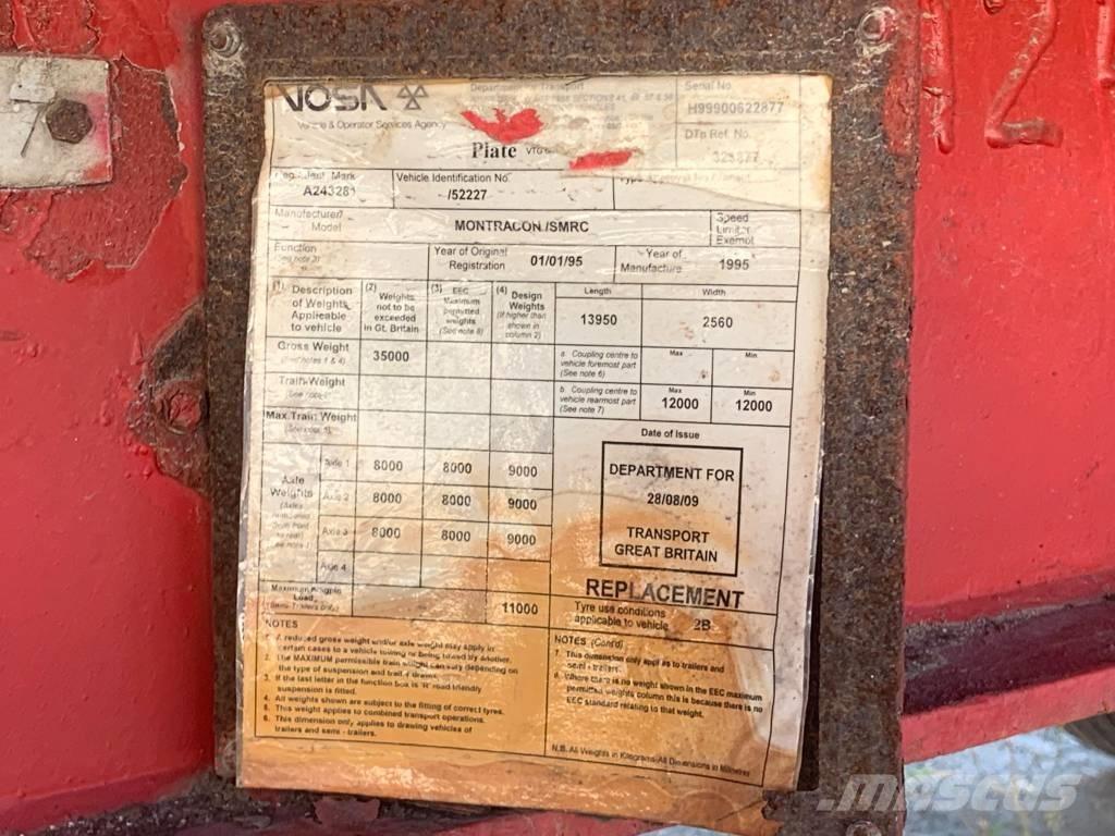 Montracon 3 Axles Žemo iškrovimo puspriekabės