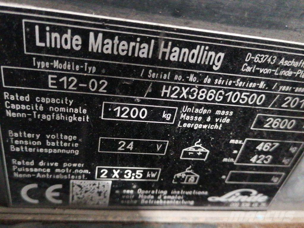 Linde E12-02 Elektriniai šakiniai krautuvai