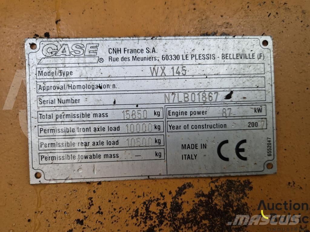 CASE WX 145 Ratiniai ekskavatoriai