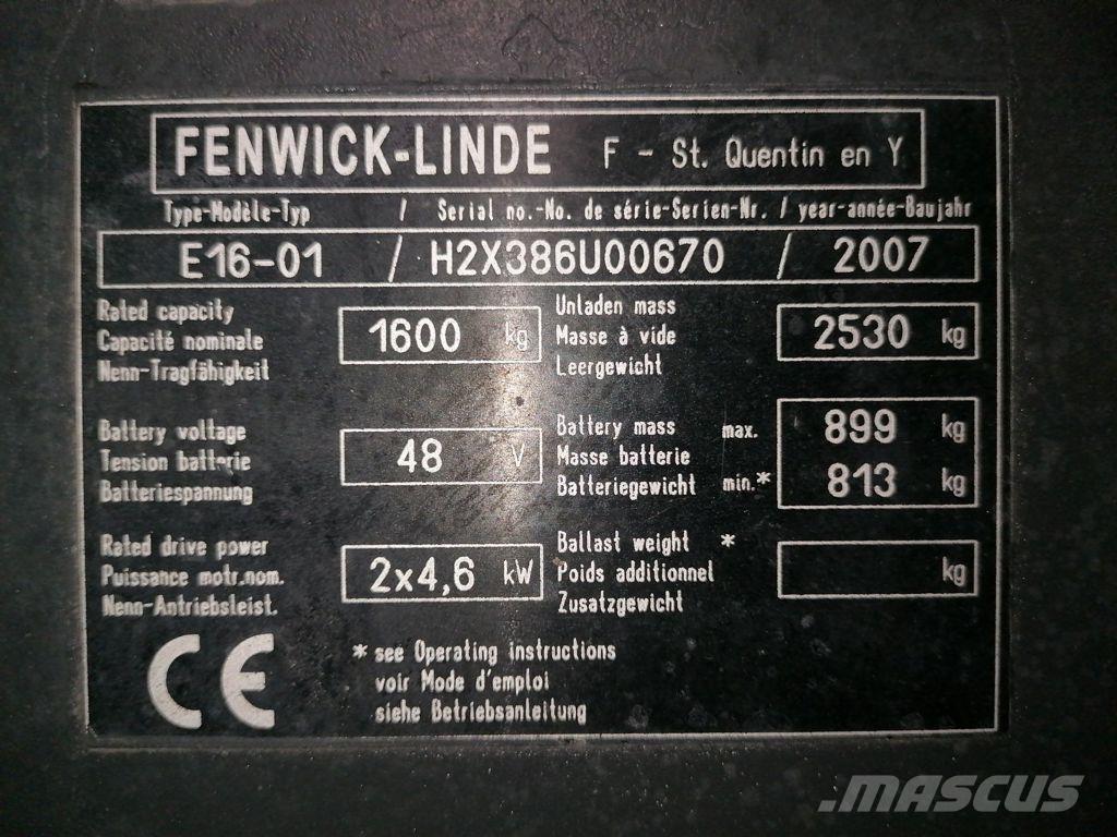 Linde E16-01 Elektriniai šakiniai krautuvai