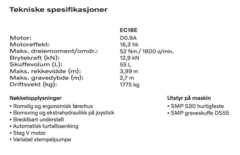 Volvo EC 18 E Mini ekskavatoriai < 7 t