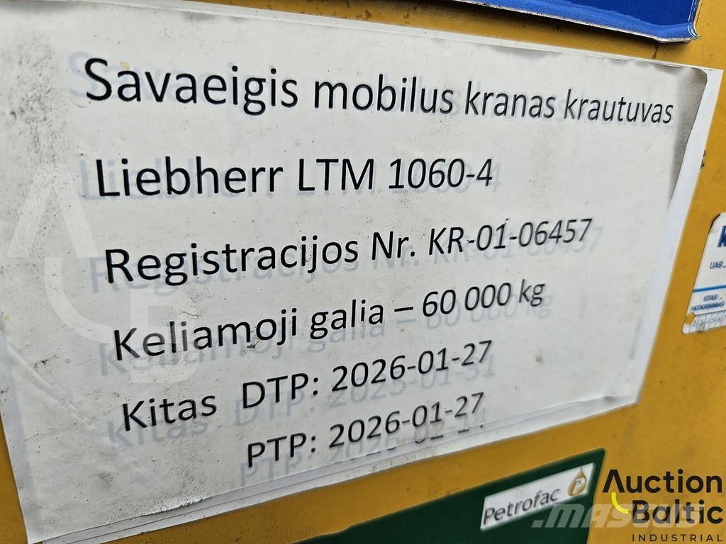 Liebherr LTM 1060 Automobiliniai kranai
