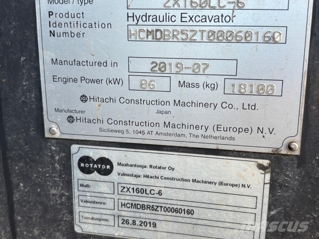 Hitachi ZX 160 LC-6 Vikšriniai ekskavatoriai