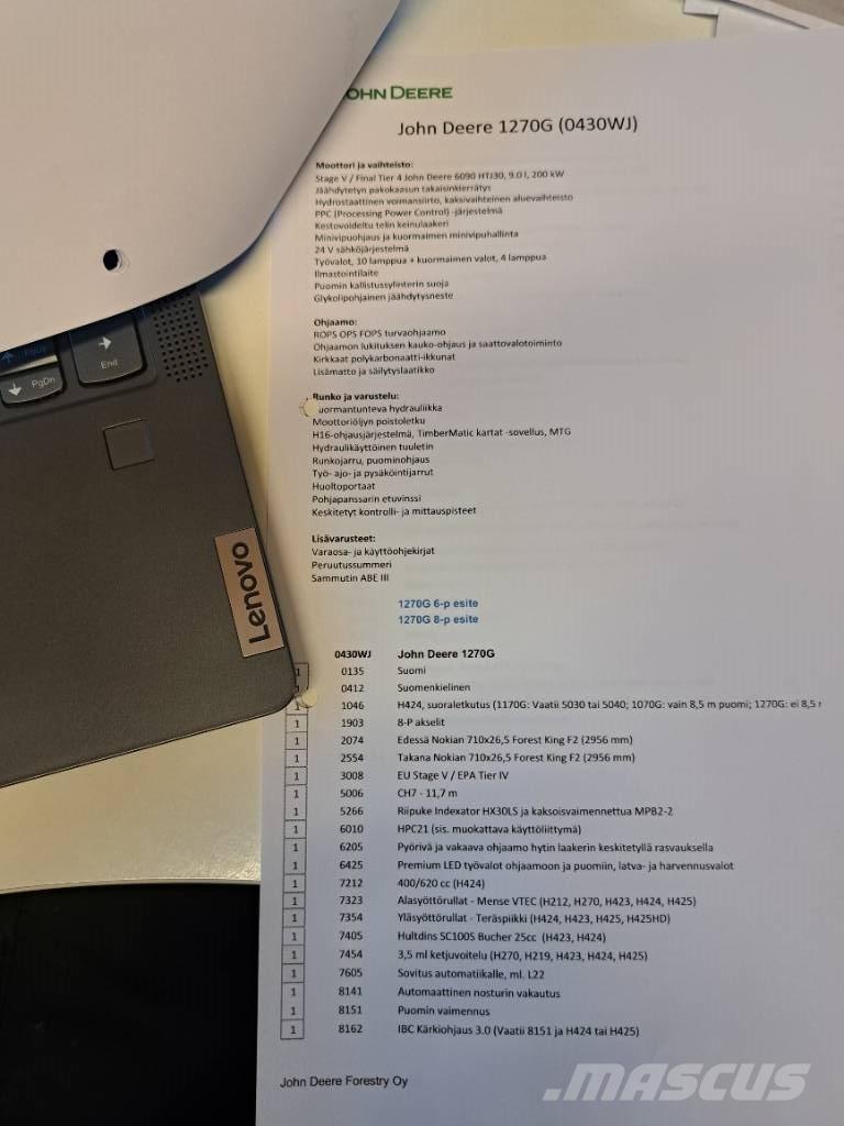 John Deere 1270 G Miško technika (Harvesteriai)
