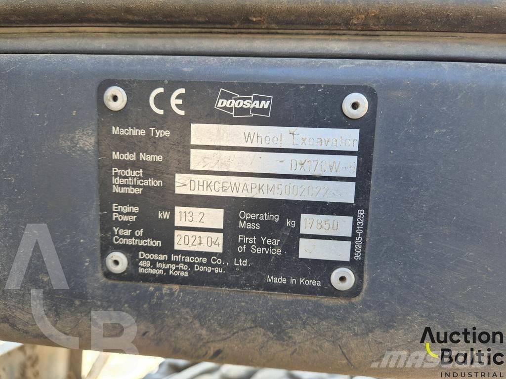 Doosan DX 170 W-5 Ratiniai ekskavatoriai