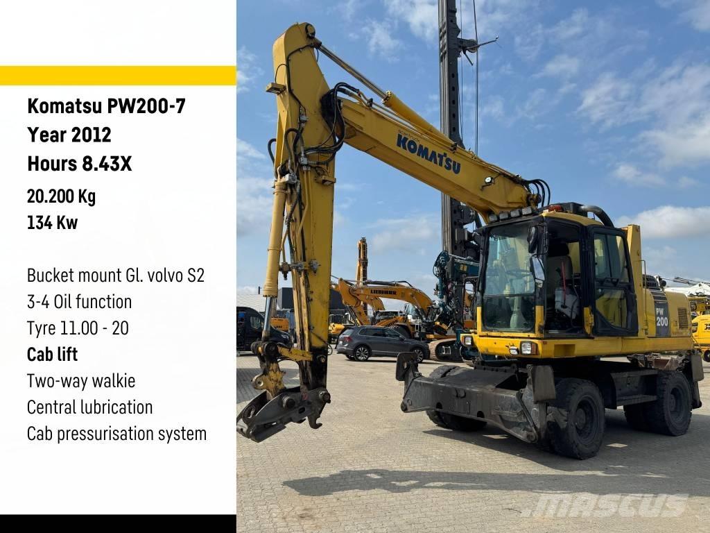 Komatsu PW 200-7 Ratiniai ekskavatoriai