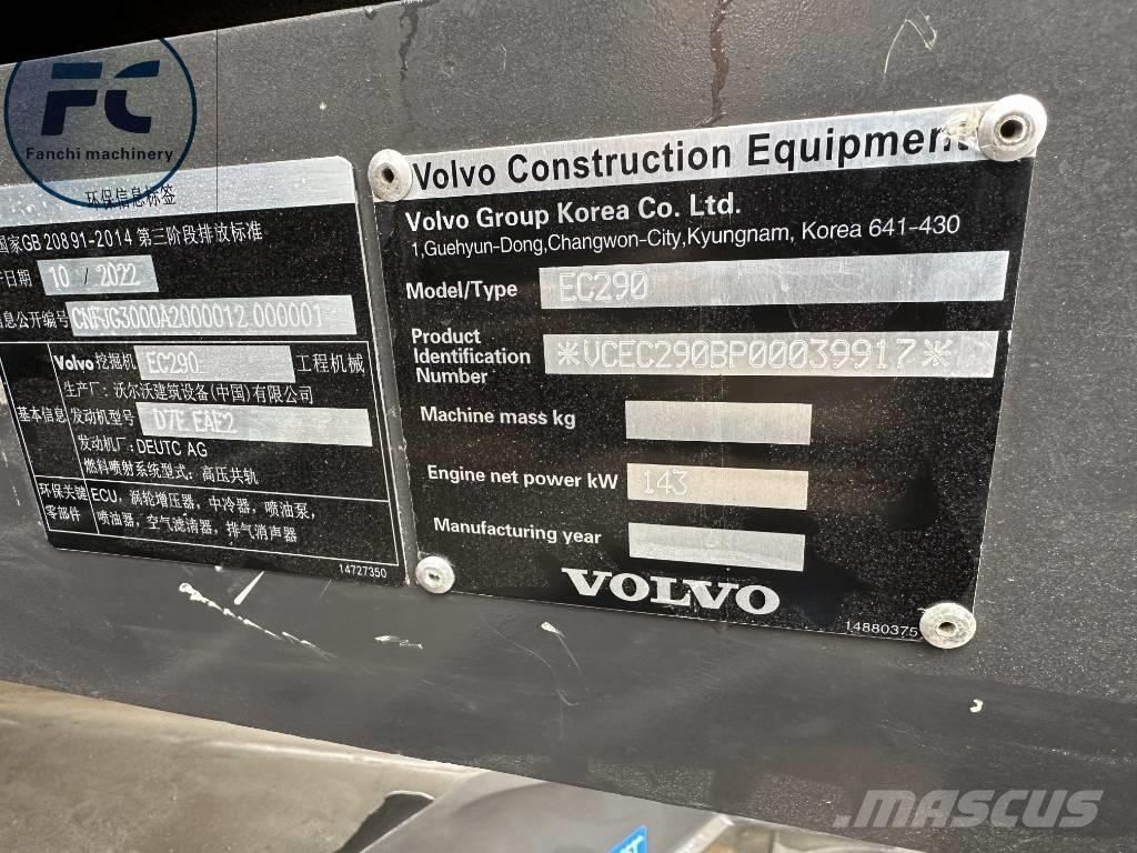 Volvo EC 290 Vikšriniai ekskavatoriai