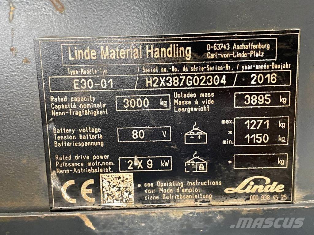 Linde E30-01 Elektriniai šakiniai krautuvai