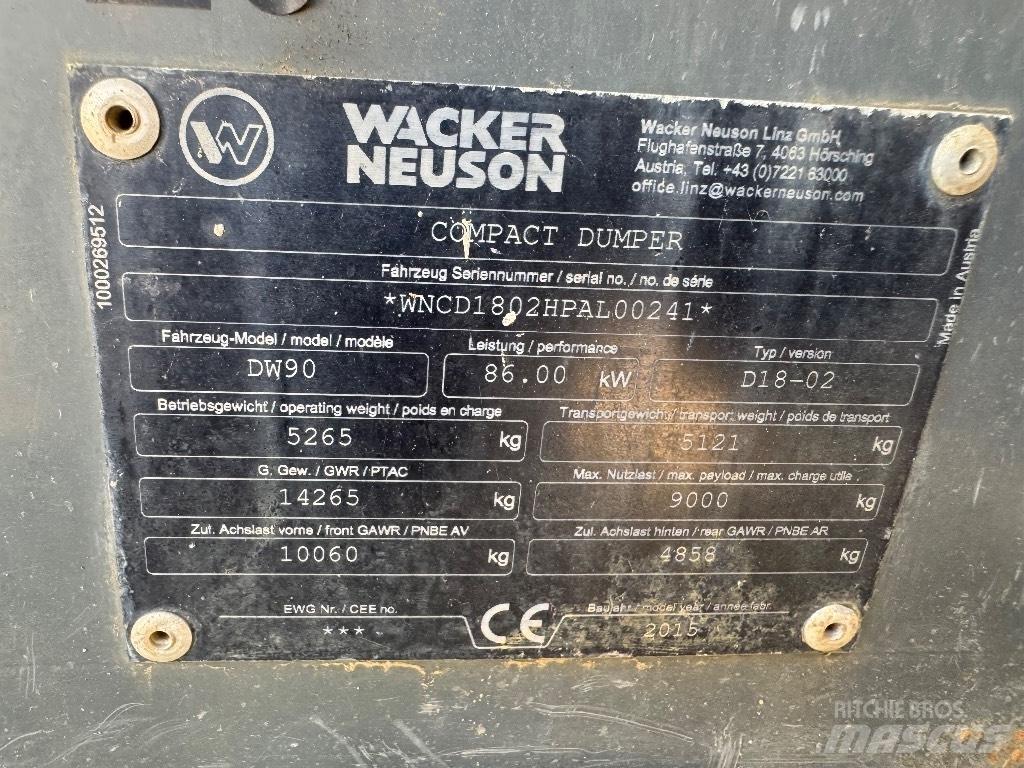 Wacker Neuson DW 90 Statybiniai savivarčiai sunkvežimiai