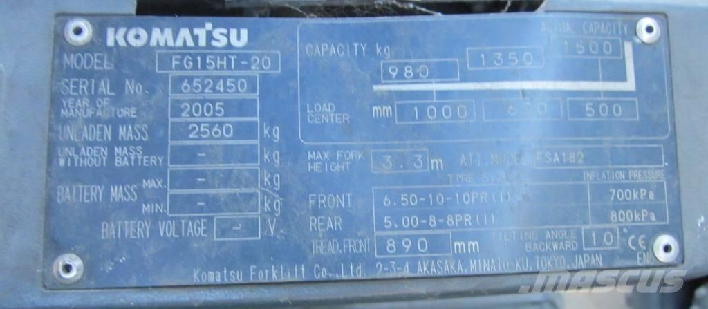 Komatsu FG 15 HT-20 LPG (dujiniai) krautuvai