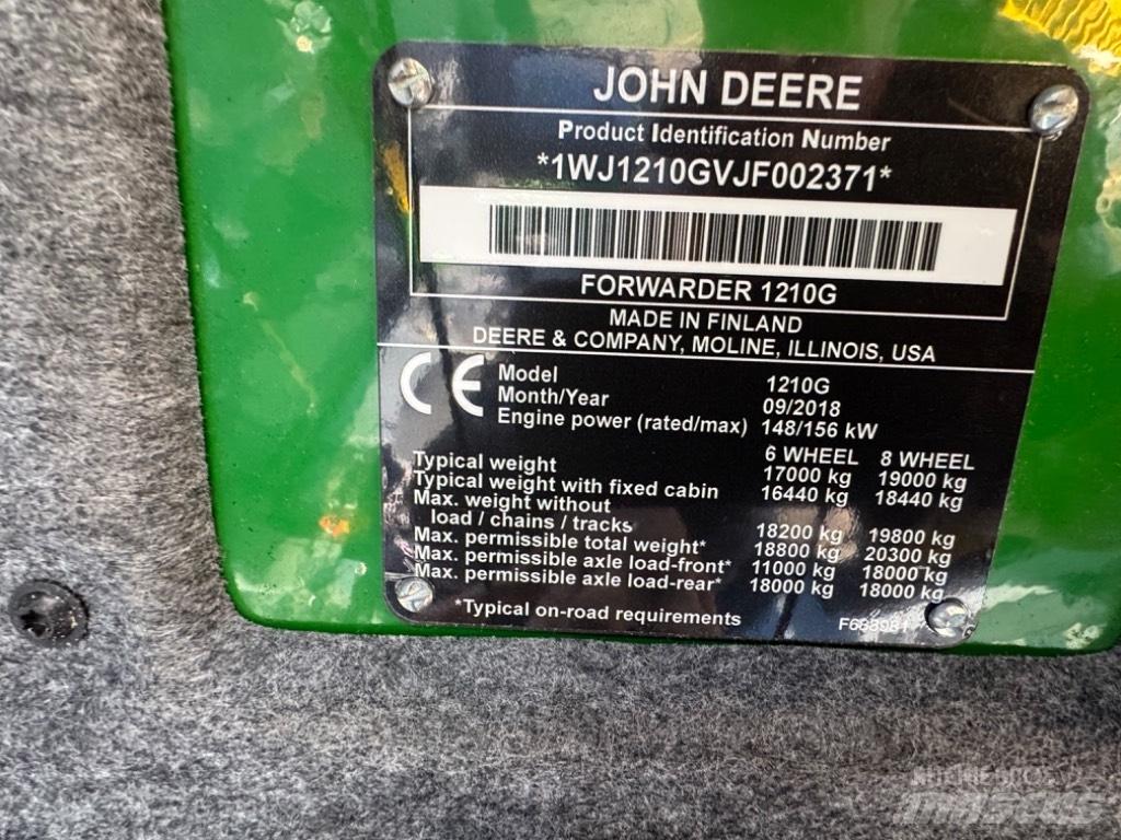 John Deere 1210 G Naudoti miškovežiai (Forvarderiai)