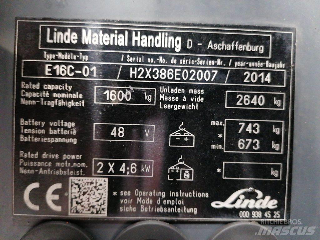 Linde E16C-01 Elektriniai šakiniai krautuvai