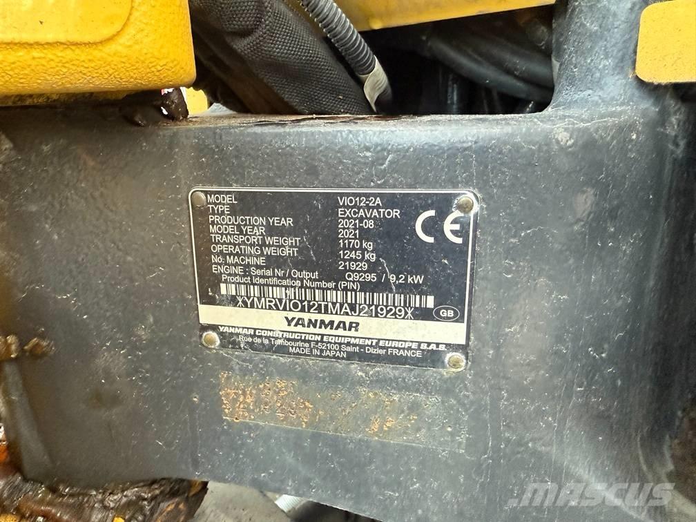 Yanmar Vio 12 Mini ekskavatoriai < 7 t