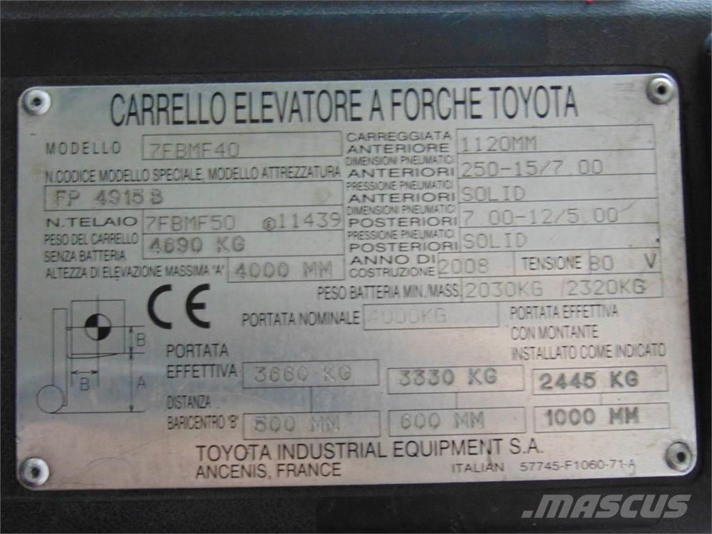 Toyota 7FBMF40 Elektriniai šakiniai krautuvai