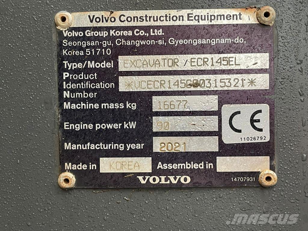 Volvo ECR145EL Vikšriniai ekskavatoriai