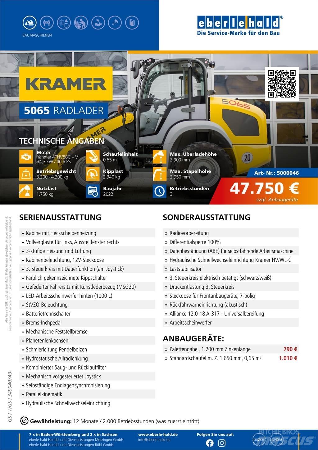 Kramer 5065 Naudoti ratiniai krautuvai