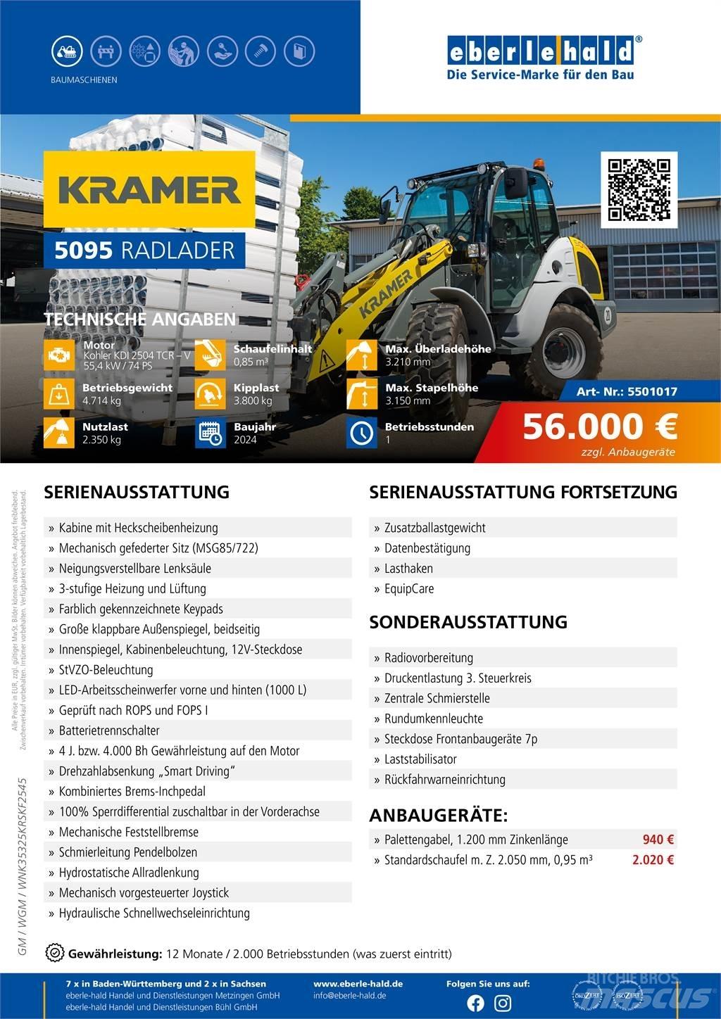 Kramer 5095 Naudoti ratiniai krautuvai