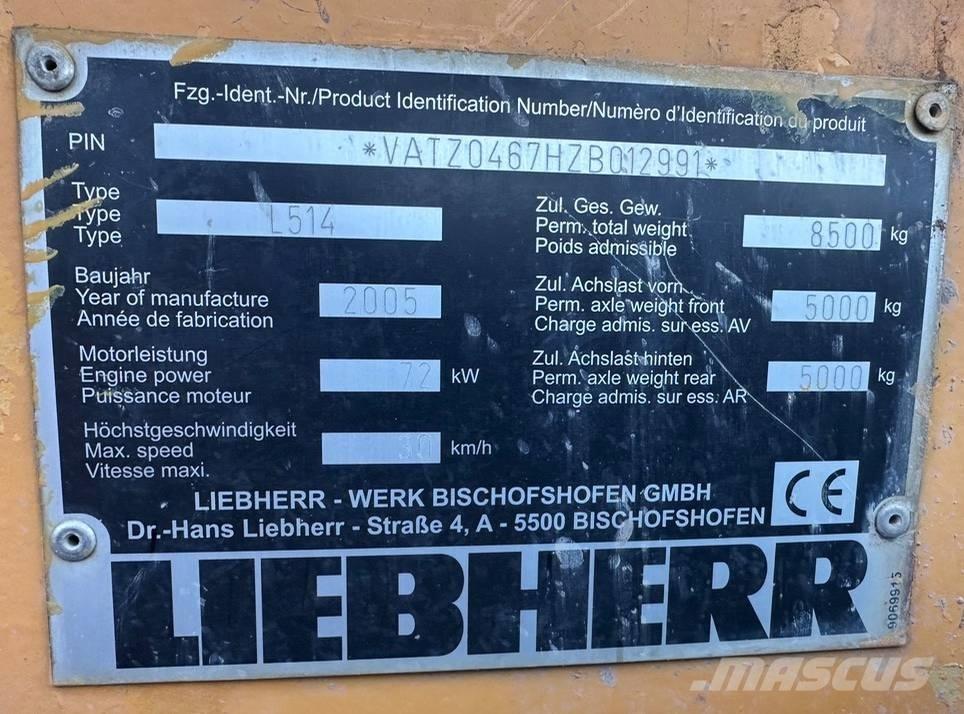 Liebherr L 514 Naudoti ratiniai krautuvai