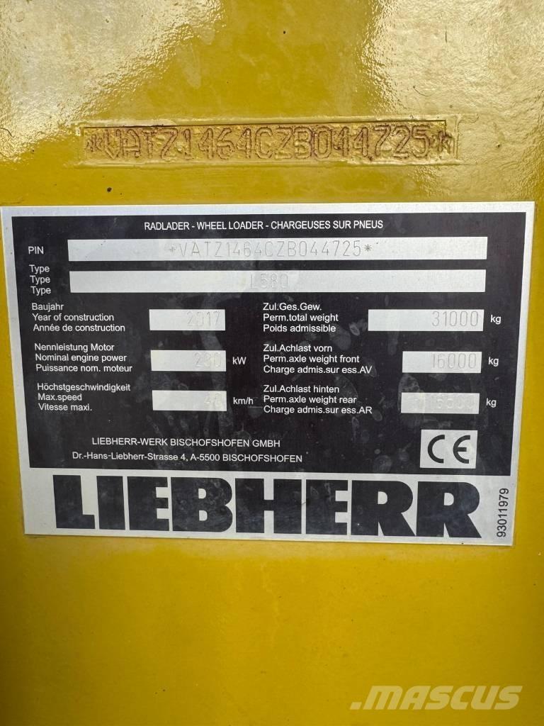 Liebherr L 580 Naudoti ratiniai krautuvai