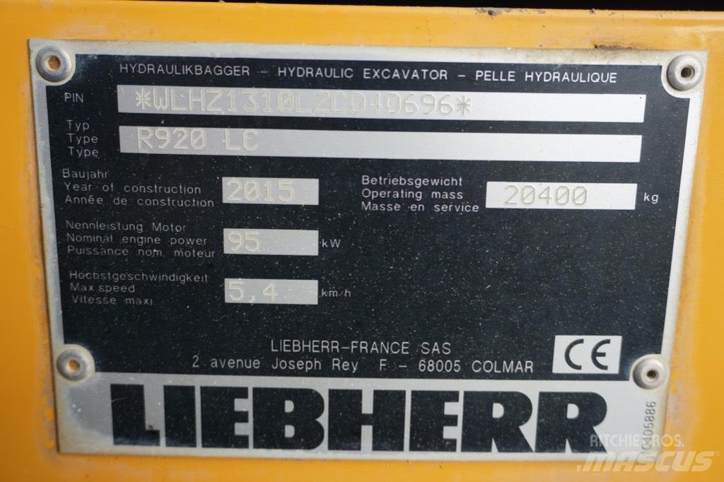 Liebherr R 920 LC Vikšriniai ekskavatoriai