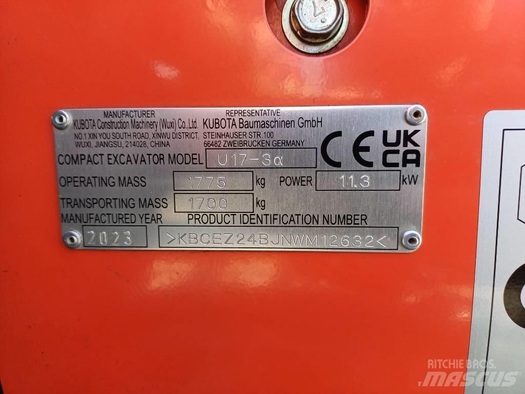 Kubota U 17-3 Mini ekskavatoriai < 7 t