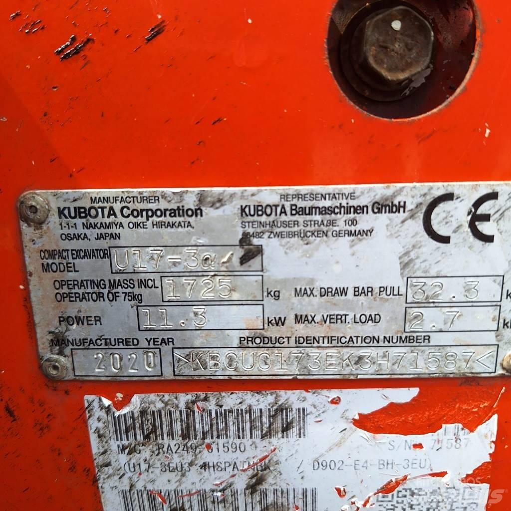Kubota U 17-3 Mini ekskavatoriai < 7 t