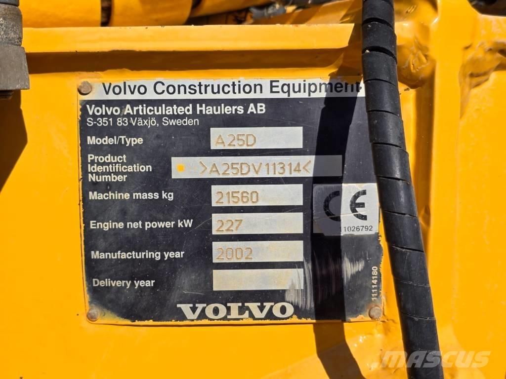 Volvo A25 D Statybiniai savivarčiai sunkvežimiai