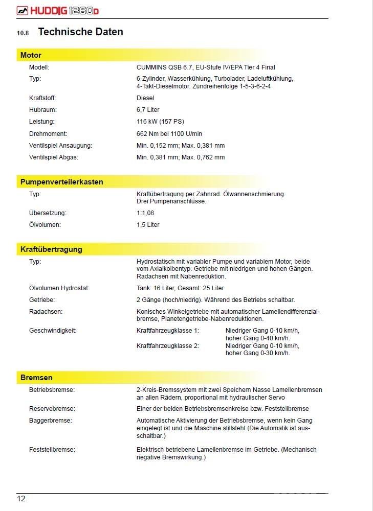 Huddig 1260D Ekskavatoriniai krautuvai