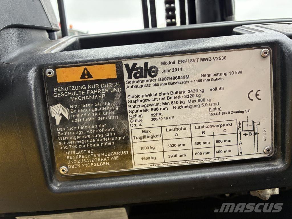 Yale ERP 18VT Elektriniai šakiniai krautuvai