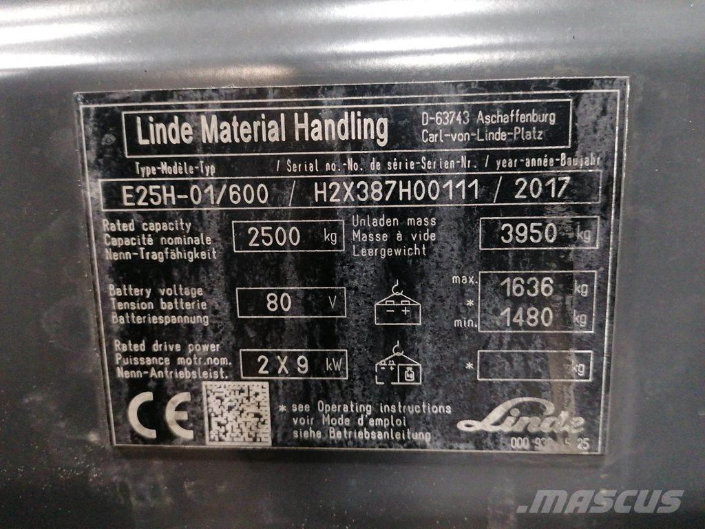Linde E25H-01/600 Elektriniai šakiniai krautuvai