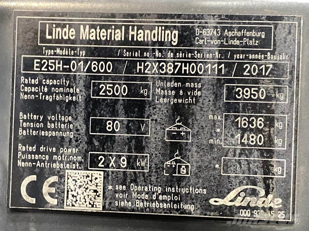 Linde E25H-01/600 Elektriniai šakiniai krautuvai