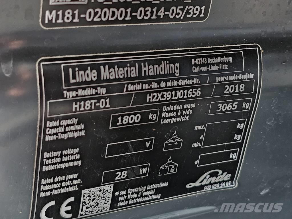 Linde H18T-01 LPG (dujiniai) krautuvai