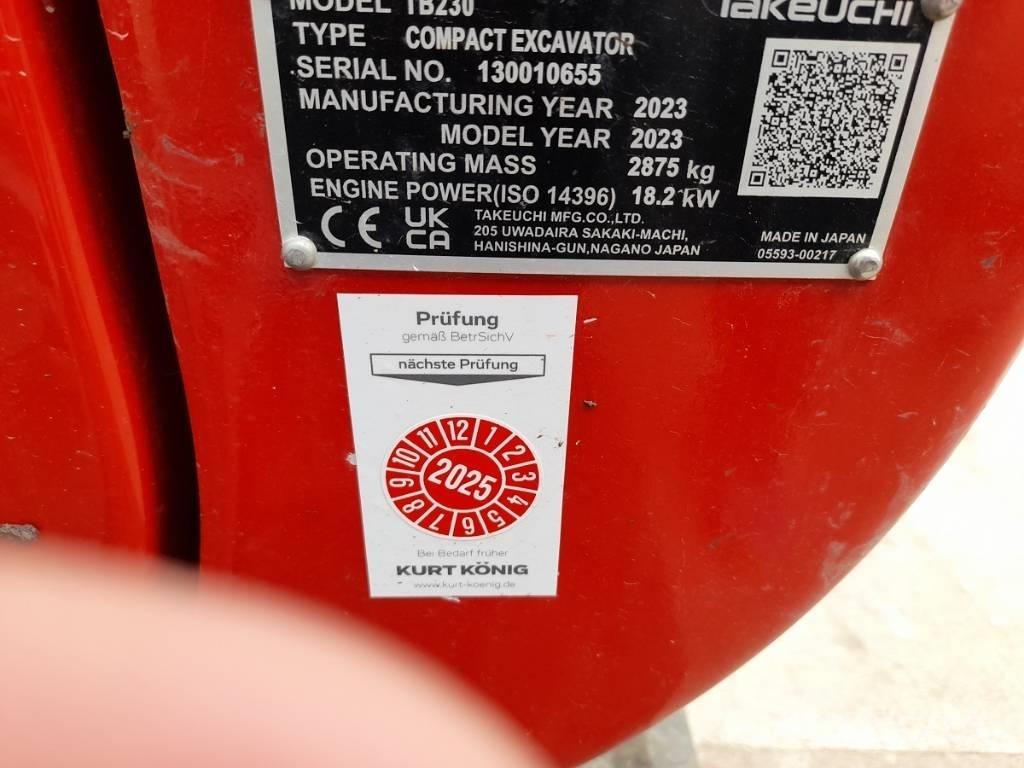 Takeuchi TB 230 Mini ekskavatoriai < 7 t