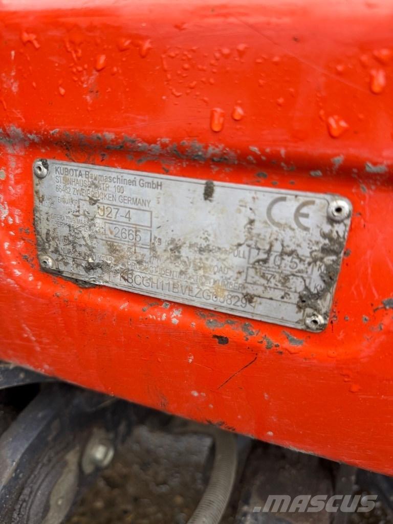 Kubota U 27-4 Mini ekskavatoriai < 7 t