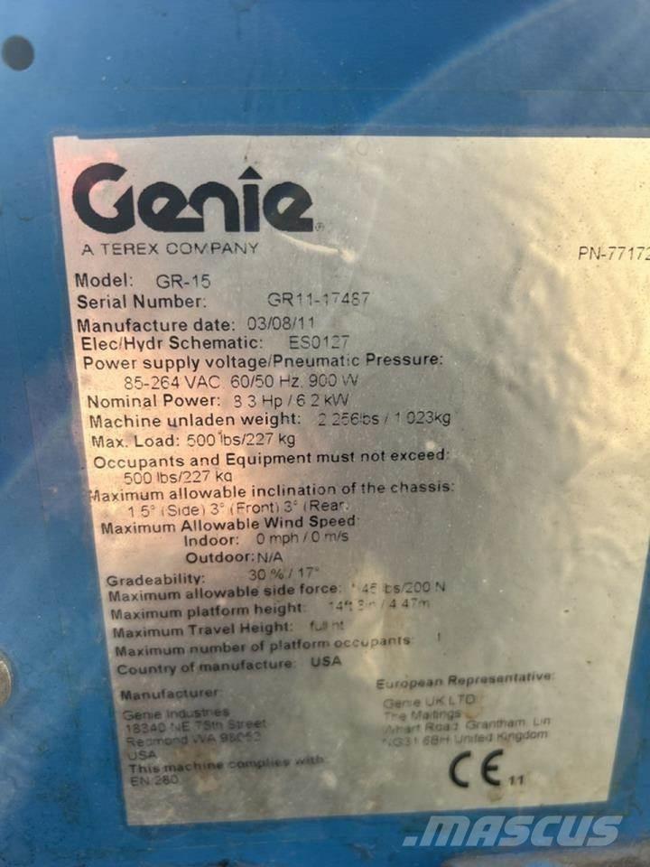 Genie GR-15 Alkūniniai keltuvai