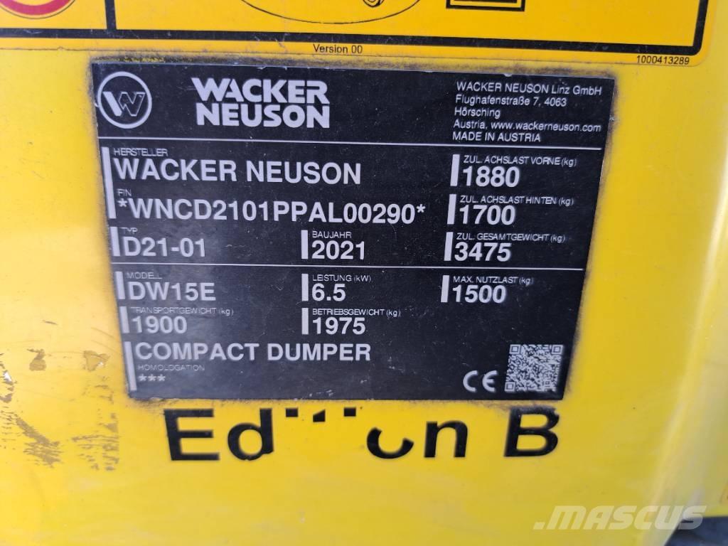 Wacker Neuson DW15e Statybiniai savivarčiai sunkvežimiai